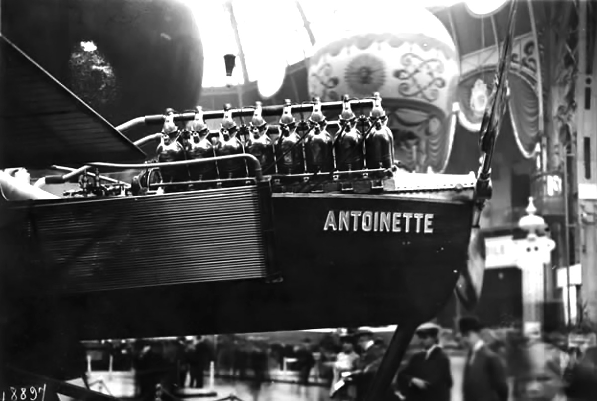 Antoinette VII with 100hp V-16 engine paris 1909
